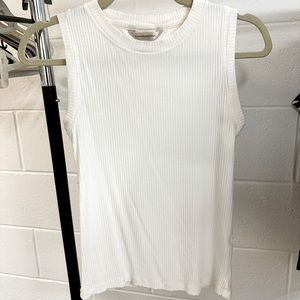 x-small white ribbed tank from Banana Republic. only worn once